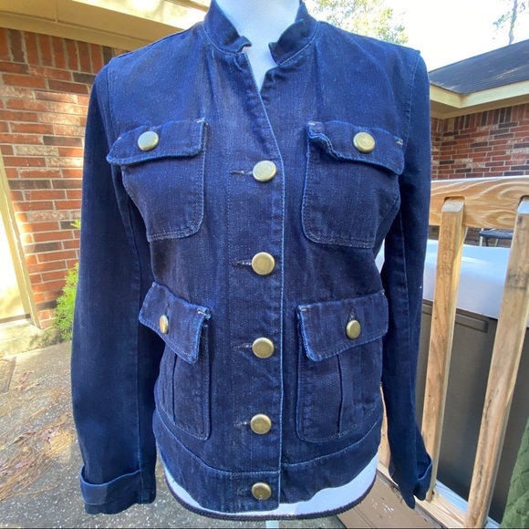GAP Military Cadet Denim Jean Jacket - Picture 6 of 10
